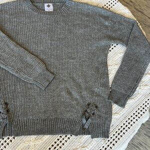 Like Love Sweater with Lace-Up Detail